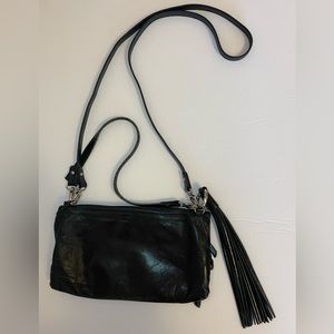 Gianni Chiarini Black Leather Crossbody Clutch Bag